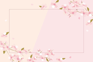 Vector background illustration with cherry blossom flowers