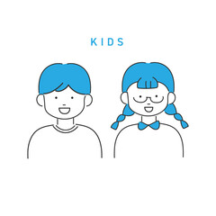 笑顔の男の子と女の子のイラスト
