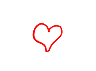 Basic RGB Heart illustration line art for template with black and red color.