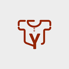 logo letter y with t shirt vector design	