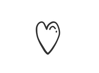 Basic RGB Heart illustration line art for template with black and red color.