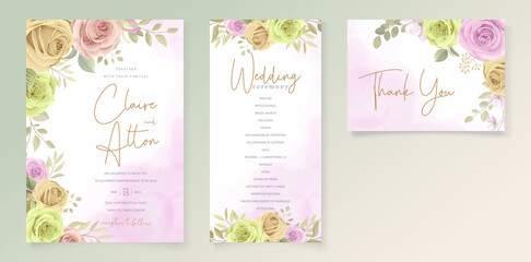 Wedding card template with floral theme