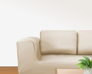 Living room background with sofa