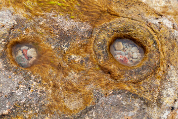 Rock paintings, petroglyphs near the Kherson lighthouse. Crimea