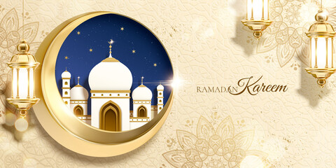 3d Islamic holiday banner © JoyImage
