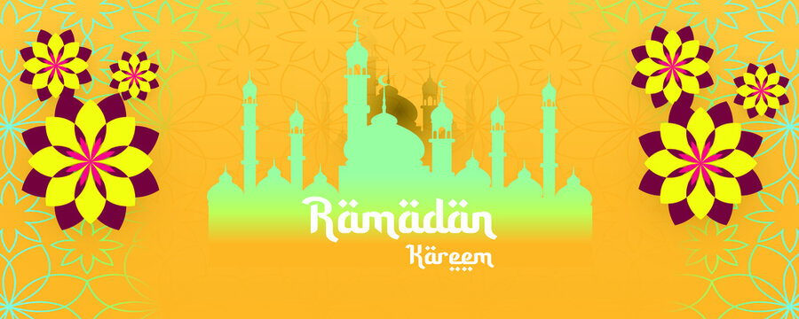 Ramadan Background Yellow Nature Vector Template