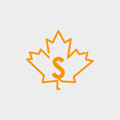 logo letter s with icon maple leaf vector	
