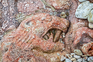Fototapeta premium Rock paintings, petroglyphs near the Kherson lighthouse. Crimea