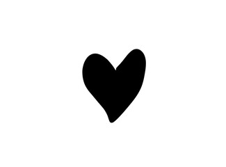 Basic RGB Heart illustration line art for template with black and red color.
