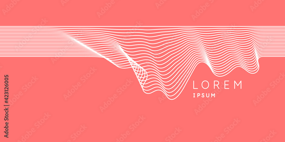 Poster poster with dynamic waves. vector illustration in minimal style. abstract background.