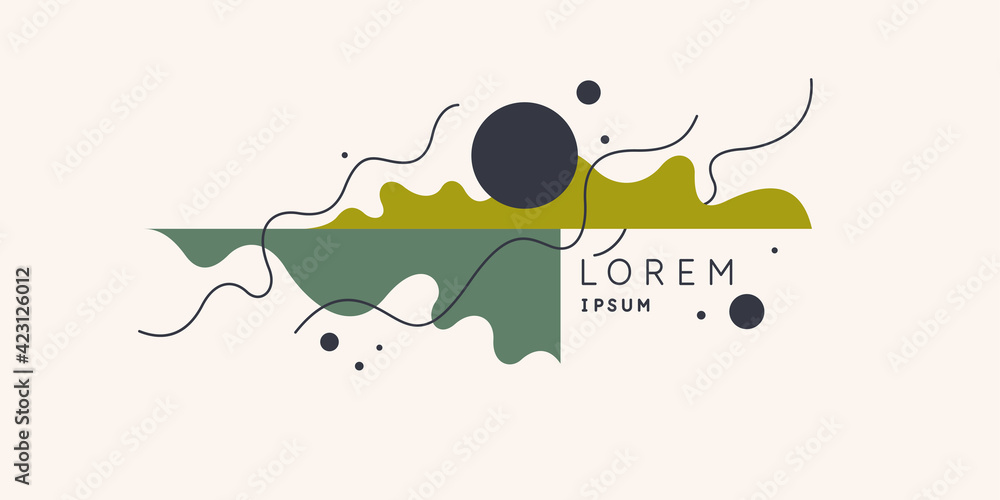 Poster modern backgrounds with abstract elements and dynamic shapes. compositions of colored spots. vector 