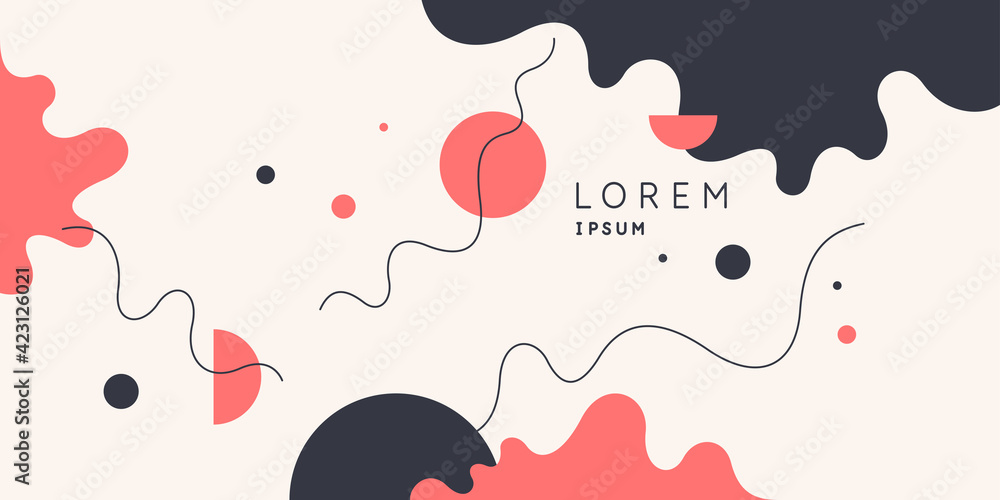 Poster modern backgrounds with abstract elements and dynamic shapes. compositions of colored spots. vector 
