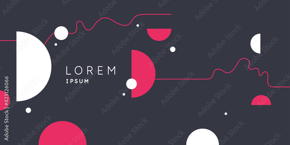 Poster trendy abstract background. composition of amorphous and geometric forms.