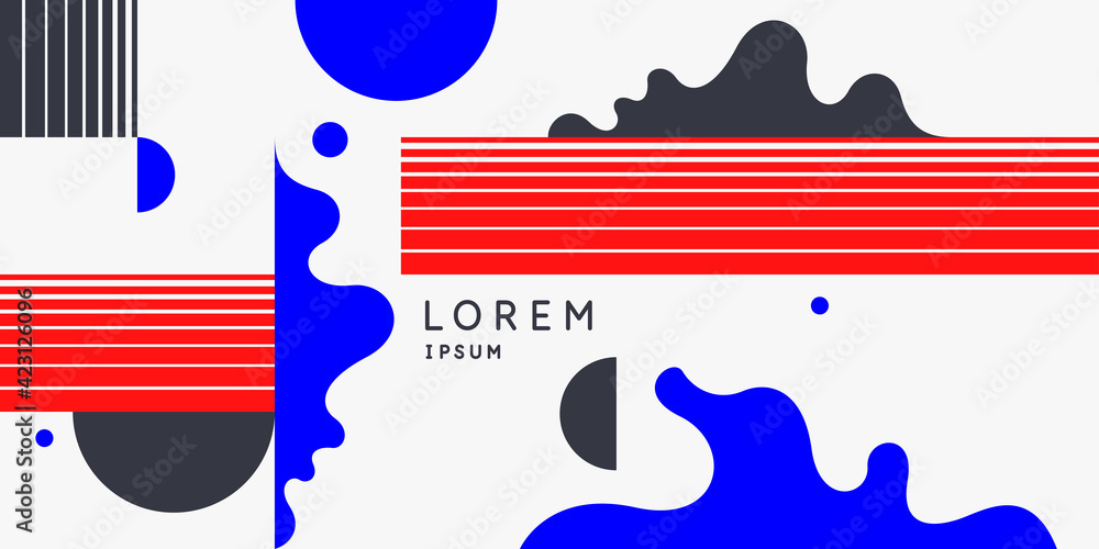 Poster trendy abstract background. composition of geometric forms and lines.