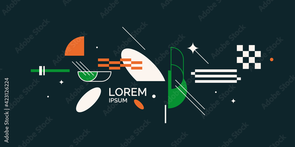 Poster modern backgrounds with abstract elements and dynamic shapes. compositions of colored spots. vector 