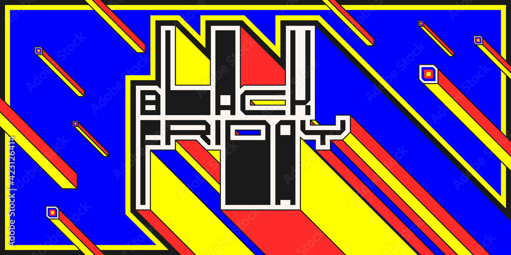 Aufkleber black friday banner. modern background with abstract elements and dynamic shapes.