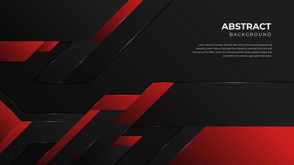 Modern red and black abstract geometric shapes background design template, gaming background template design © TanmoyTopu