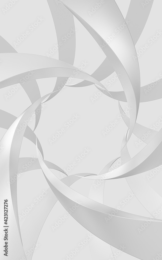 Poster curved vortex structure lines, 3d rendering.