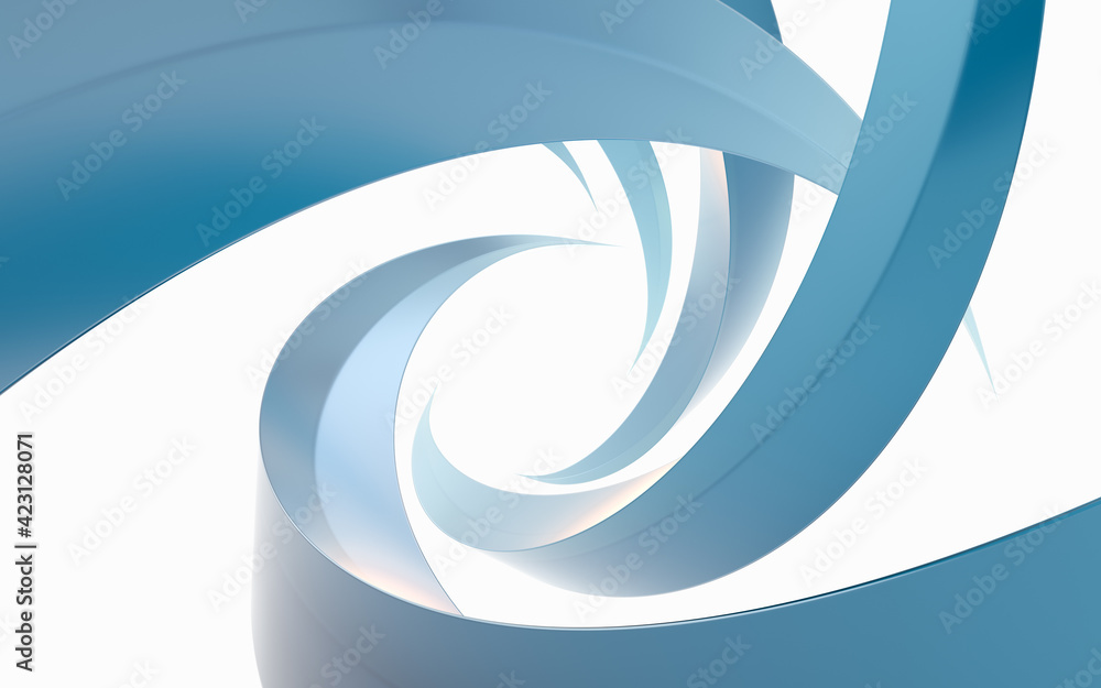 Poster curved vortex structure lines, 3d rendering.