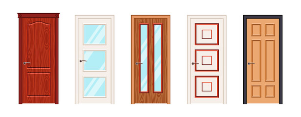 Interior or Entrance doors isolated on white background.