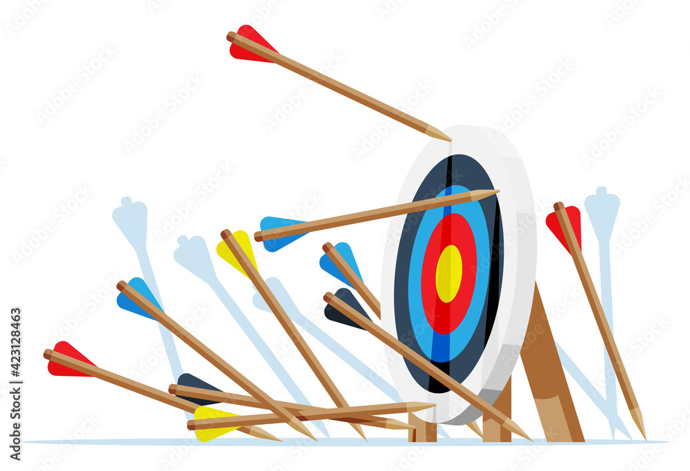 Poster many arrows missed target mark.