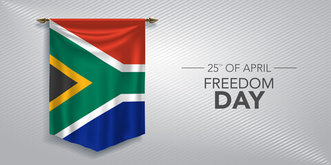 South Africa freedom day greeting card, banner, vector illustration