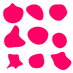 Trendy abstract hand drawn set with wave lines, circles and liquid shapes.