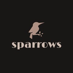 Vector Logo Illustration Sparrow Vintage Badge Style.