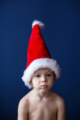 little elf, christmas, little boy in santa hat