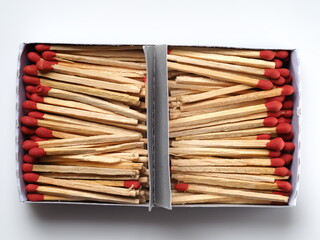 wooden matches in a box