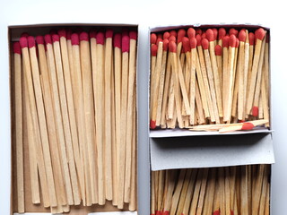 wooden matches in a box