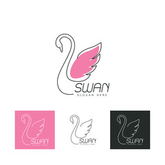 Swan logo design vector illustration
