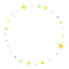 シンプルな水彩の光の円形フレーム