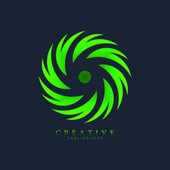 Creative green of hurricane cyclone wind logo template, spiral storm, Abstract concept graphic element