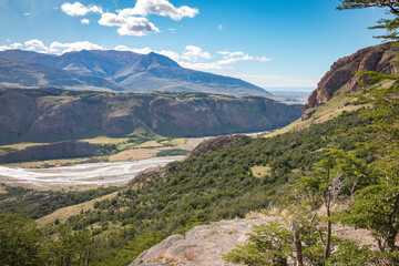 Naklejka premium hiking in el chaltén, mount fitz roy, patagonia, argentina
