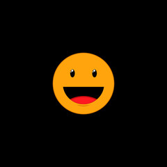 Smiling face icon isolated on dark background