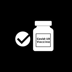 Covid - 19 vaccine icon isolated on dark background