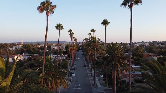 Beverly Hills street drone footage