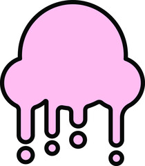 Flat design of Pink Ice Cream