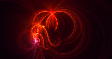 3D rendering abstract fractal light background