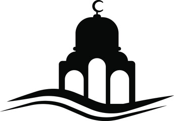 Mosque silhouette for Ramadan moments and greeting cards