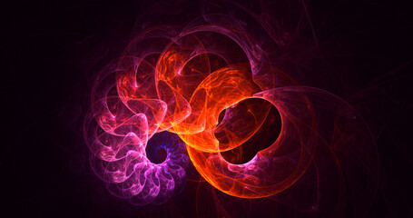 3D rendering abstract colorful fractal light background