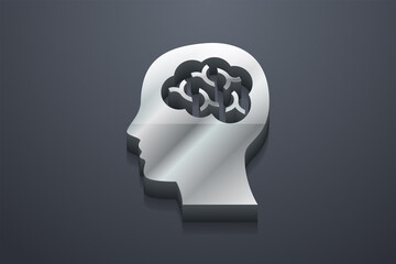 Brain icon. 3d vector illustration.