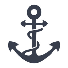 Ship anchor, vintage icon. Vector illustration for marine and heraldry design.