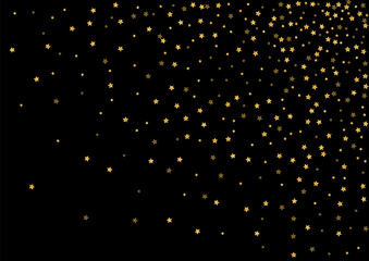 Gradient Dark Star Background. Bright Confetti Texture. Yellow Sequin Glitz Illustration. Shine Glitter Design.