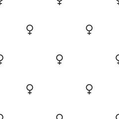 Black female gender signs pattern. Seamless ornament.