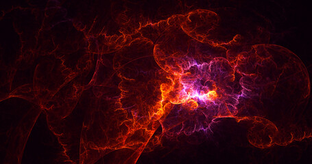 3D rendering abstract colorful fractal light background