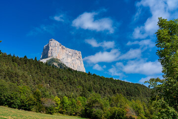 Mont Aiguille in the French Vercors mountains in France