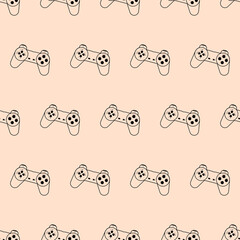 Gamepad Pattern. Vector Gamepads Wallpaper. Gamepad Seamless Pattern. © Crashik