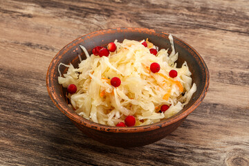 Sauerkraut with cranberry in the bowl